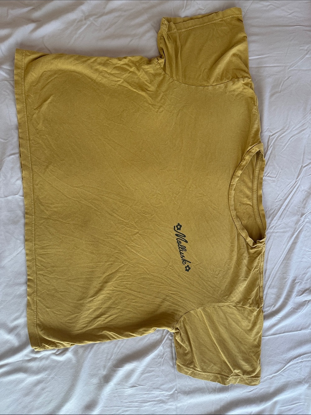 Mollusk Mustard Yellow Short-Sleeve Cropped T-Shirt